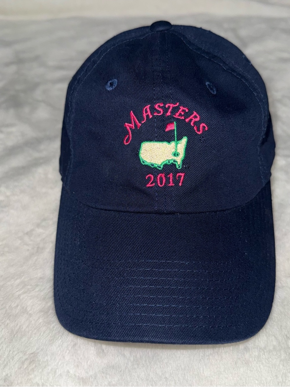 Masters Navy Baseball Cap with Pink & Green Embroidery